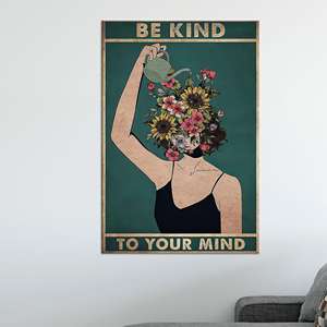 ภาพพิมพ์บนผ้าใบ: ของตกแต่งลายดอกไม้เพื่อสุขภาพจิตสำหรับพื้นที่ที่มีสติ, ผ้าใบหุ้มขอบ - Product Image 1