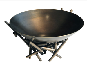 Bol rond en métal de haute qualité en laiton AK avec base de conception attrayante faite à la main finie antique pour ustensiles de cuisine/décor de table - Product Image 1