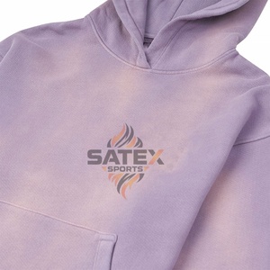 Sudadera Unisex de Gran Tamaño, Estilo Vintage, de Algodón, con Cierre, Degradado, Lavado Ácido, Bordado en Relieve y Apliques - Product Image 4