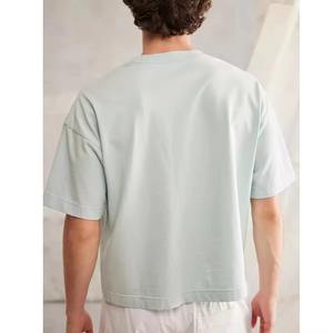 OEM personnalisé 230 g/m² 85% coton 15% polyester mélange t-shirt personnalisé brodé t-shirt doux mélange polyester t-shirt - Product Image 5