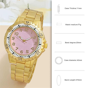 Reloj de cuarzo con esfera grande al por mayor de fábrica 2025, reloj de moda Unisex chapado en oro hecho a mano con logotipo personalizado, proveedor de lujo para hombres - Product Image 5