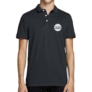 เสื้อโปโลผู้ชายแขนสั้นลำลองแบบมีแถบสีตัดกัน - Product Image 5