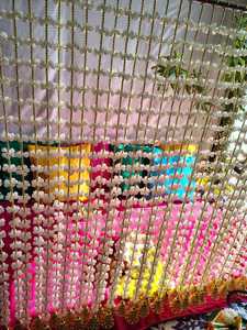 Artificial White Blossom Flower Garlands With Bell Nikkah Partition Garland Wedding Photo Booth Decor Floral Backdrop <b>Curtain</b> - Product Image 6