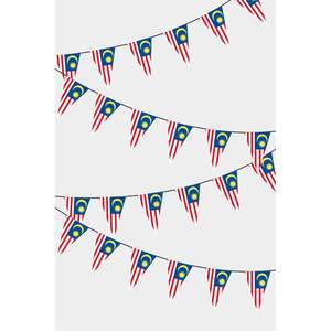 Malaysia Triangular Paper <b>Banner</b> Flag Bunting for New Year and Valentine's Day Wall Decor Event and Party Item - Product Image 1