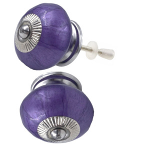 Tiradores de puerta de cajón de armario de cerámica redondos de neón púrpura moderno manija y tirador para armario de cocina y baño alta calidad de exportación - Product Image 2