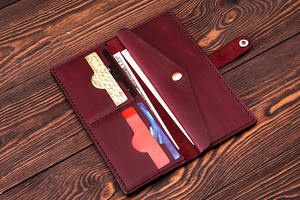 Unisex 2025 New Arrival Genuine Cowhide Soft Leather Long L-<b>Zipper</b> <b>Wallet</b> Vintage Style Open Closure Men's Women's LWM-0074 - Product Image 3