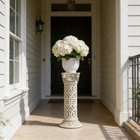 Socle de colonne romaine en résine - Support à fleurs de style européen pour la décoration de jardin, pilier classique pour accessoires de photographie de mariage