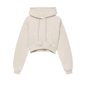 2026 New Arrival Custom Logo Printed Women <b>Winter</b> Crop <b>Top</b> Hoodies Wholesale Cotton Fleece Breathable Windproof - Product Image 2