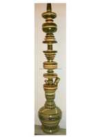 Chicha Farida de luxe égyptienne sur mesure, en bois sculpté et laiton, modèle Wonder Hookah Mini Type Droit, technique miroir, motif unique