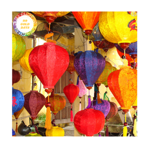 โคมไฟผ้าไหมพร้อมกรอบไม้ไผ่สำหรับตกแต่งร้านอาหารโรงแรมงานแต่งงานงานแฮนด์เมดจากเวียดนาม - Product Image 5