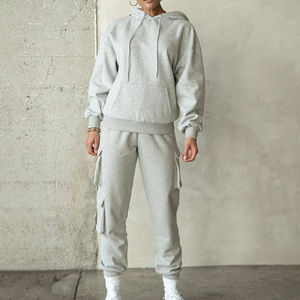 <b>Womens</b> <b>fleece</b> hoodie sweatsuit set with tapered <b>jogger</b> pants warm cozy outfit ideal for lounge casual gatherings travel - Product Image 6