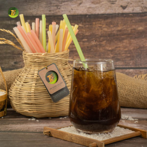 Pailles de riz compostables biodégradables 6-8mm taille standard 20cm pailles naturelles pour thé à bulles jus de café dans les hôtels - Product Image 4