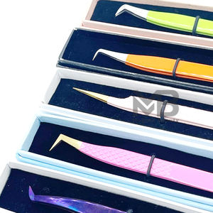 Pince à épiler personnalisée en acier inoxydable japonais méga volume 90 degrés pince à épiler extension de cils - Product Image 5