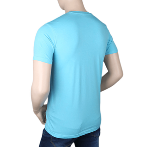Camiseta estampada de manga corta y cuello redondo para hombre - Azul claro - Product Image 4