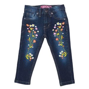 Pantalon en jean brodé pour filles - Bleu foncé - Product Image 1