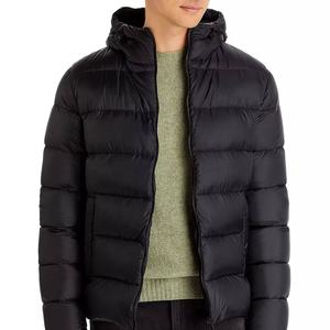 Blouson d'hiver matelassé pour homme 2026 avec logo personnalisé, en nylon et toile respirante et coupe-vent, avec capuche, couleur unie, grandes tailles - Product Image 6