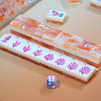Mahjong américain populaire : Tuiles en résine polie gravées – Article le plus vendu – Entrepôt local pour jeux de plein air