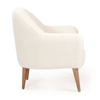Chaise Ron Mam, chaise de salon moderne et écologique, portable, en tissu Teddy, pieds en bois, 2 options de couleur