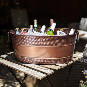 Seau à glace en métal de luxe avec poignée Refroidisseur à vin Refroidisseur à bière Bol à champagne Parfait pour le bar à domicile ou les célébrations en plein air - Product Image 4
