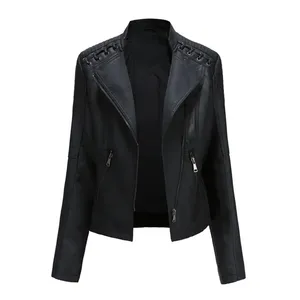 Chaqueta de motorista de invierno personalizada de alta calidad para hombre, moda de invierno de piel de vaca con cuello levantado informal - Product Image 1