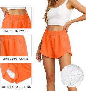 Short de style sportif taille haute pour femme 96% Nylon 4% Spandex True Fit poche cachée doublure respirante 100% client - Product Image 2