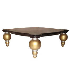 โต๊ะกาแฟไม้ โต๊ะกลางทาสีมะฮอกกานี โต๊ะกาแฟทรงสี่เหลี่ยมสไตล์ฝรั่งเศส โต๊ะน้ำชาโบราณสำหรับเฟอร์นิเจอร์ห้องนั่งเล่น - Product Image 2