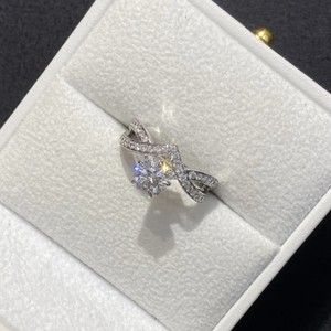 14K or massif 925 argent luxe laboratoire cultivé princesse coupe bague de fiançailles VVS clarté IGI certificat femmes bijoux de mariage - Product Image 4