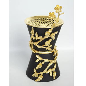 Brûleur en alliage d'or Artisanat Maison Hôtel Décoration Brûleur d'encens Réchaud à encens Arabe Bakhoor Brûleur d'encens de luxe - Product Image 1