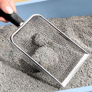 Pelle à litière pour chat en acier inoxydable Pelle à litière pour coin Pelle à sable pour chat Petite boîte Pelle à litière pour chat - Product Image 4
