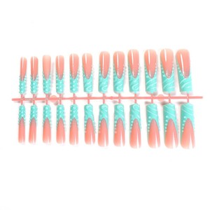 Tubo de <span class=keywords><strong>agua</strong></span> extralargo hecho a mano europeo y americano patrón tridimensional 3D francés arte de uñas al por mayor - Product Image 6