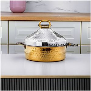 Casserole arabe en métal fabriqué à la main et plat de marmite pour la vaisselle Casserole élégante de gardien de nourriture pour le Moyen-Orient - Product Image 1