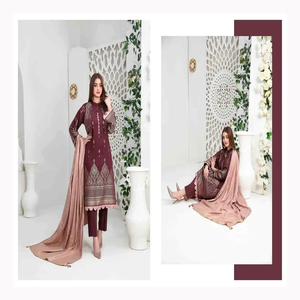 Tela de césped pakistaní de algodón 100% para vestidos de novia de alta calidad para mujeres y compras en línea de Salwar Kameez de trajes Desi - Product Image 3