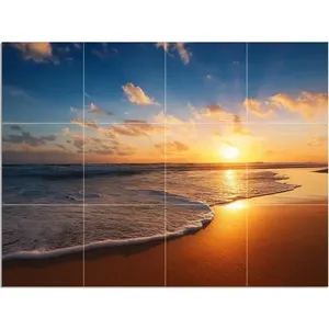 Sunset Sea Beach Sand Sky Tile Mural Cocina Baño Ducha Wall Art Backsplash Categoría de producto Accesorios para azulejos - Product Image 1