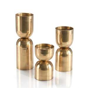 Bougeoir en laiton de la meilleure qualité avec un design de forme ronde bougeoir en métal doré poli au prix de vente - Product Image 5