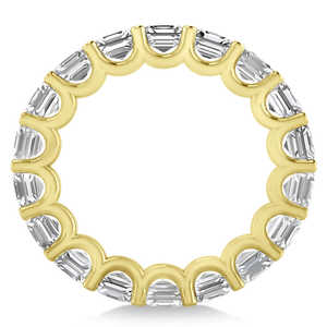 Bague de mariage en diamant éternel taille radiant, or jaune 14 carats, 7,20 carats - Product Image 1