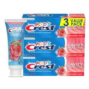 Crest çocuk boşluğu koruma florür diş macunu, çilek acele, 4.2 ons (3 paket)