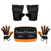 Gants de rééducation robotiques électriques avec fonctions musicales et de synchronisation pour l'entraînement des bras et de la tête en cas d'hémiplégie ou d'AVC, noir et orange