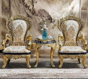 Lujoso juego de sofá real tallado en oro, madera de teca, sala de estar personalizada, muebles de salón tradicionales - Product Image 2