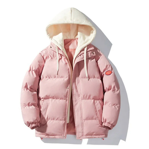 Chaqueta impermeable de poliéster con capucha para hombre con estampado de transferencia de calor, chaqueta acolchada cortavientos personalizada para exteriores - Product Image 1