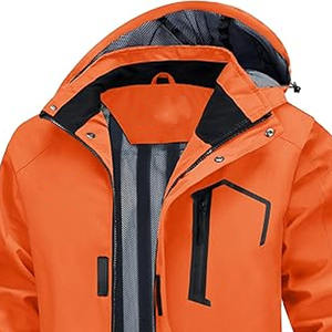 Full Zipper Rain <b>Jackets</b> for Men's Custom Logo Outdoor Winter Wear Customize <b>Patchwork</b> Hooded Windbreaker <b>Jacket</b>. - Product Image 2