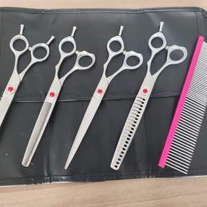 Kit de tijeras de peluquero profesional al por mayor, herramientas de belleza para peluquería con logotipo personalizado, corte de pelo de acero inoxidable para el cuidado de mascotas - Product Image 5