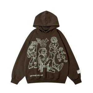 Sweat à capuche surdimensionné vintage en molleton de coton lourd de haute qualité personnalisé, gaufré, délavé à l'acide, décoloré au soleil pour femmes - Product Image 5