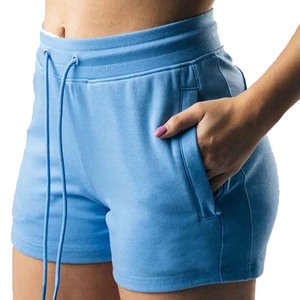 Short en coton pour femme, couleur personnalisée avec poche latérale, taille élastique, cordon de serrage, vêtements d'été - Product Image 2