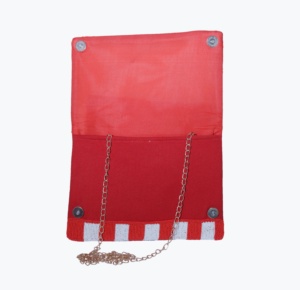 กระเป๋าสะพายไหล่ทำด้วยมือขนาดเล็กของผู้หญิงอเมริกันกระเป๋าถือมีซิปขนาดเล็กกระเป๋าถือขนาดใหญ่สีแดงสีน้ำเงินสีขาวรูปหัวใจร้านค้า - Product Image 3