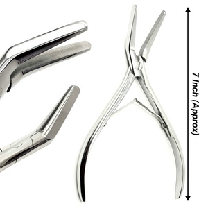 Pince à sertir professionnelle en acier inoxydable de 7 pouces pour micro-anneaux et nano-perles, outil durable et réutilisable pour extensions capillaires - Product Image 1