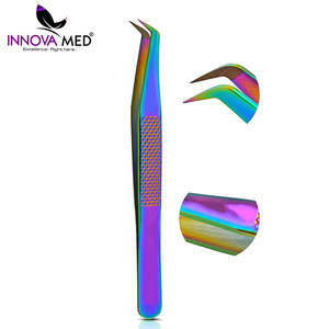 Pinces professionnelles pour extensions de cils en acier inoxydable avec pointe en fibre, pinces à volume pour cils pour salons de beauté et artistes en cils, OEM - Product Image 2