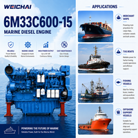 Moteur diesel marin SCDC Weichai Baudouin 6M33 6M33C600-15 pour bateau de patrouille et navire de cargaison