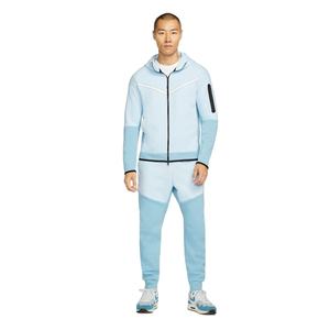 Ensemble de jogging deux pièces pour homme en molleton technique à capuche, taille plus, logo personnalisé, vêtements de sport blancs, survêtement décontracté - Product Image 1