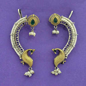 Pendientes de calidad de exportación de moda oxidados chapados en 2 tonos - Product Image 2