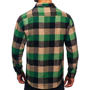 Mens plaid <b>button</b>-<b>up</b> <b>shirt</b> in red and <b>black</b> checkered pattern with <b>button</b> closure a left chest pocket for casual wear - Product Image 4